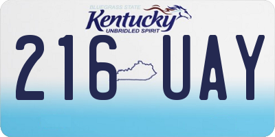 KY license plate 216UAY