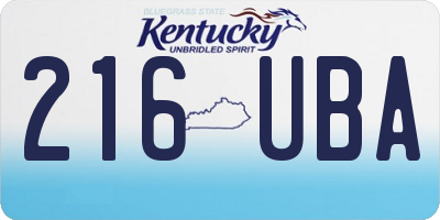 KY license plate 216UBA