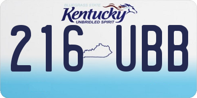 KY license plate 216UBB