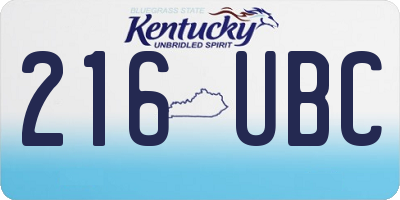KY license plate 216UBC