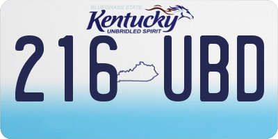 KY license plate 216UBD