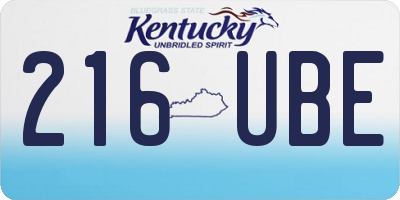 KY license plate 216UBE