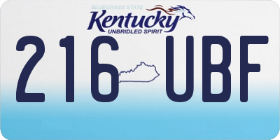 KY license plate 216UBF