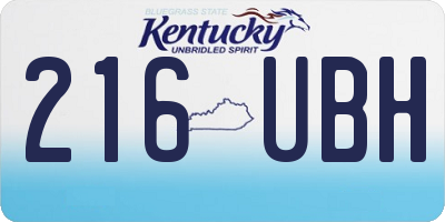 KY license plate 216UBH