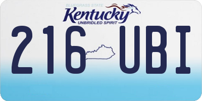 KY license plate 216UBI