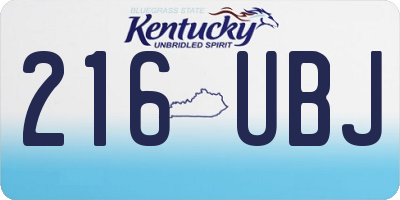 KY license plate 216UBJ