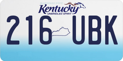 KY license plate 216UBK