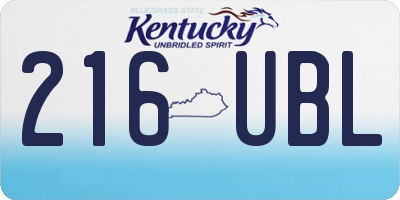 KY license plate 216UBL