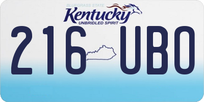 KY license plate 216UBO