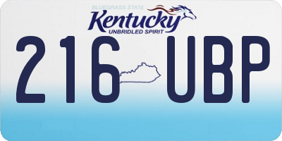 KY license plate 216UBP