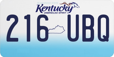 KY license plate 216UBQ