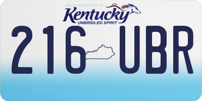 KY license plate 216UBR