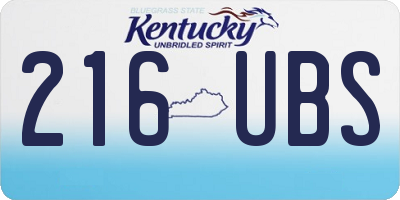 KY license plate 216UBS