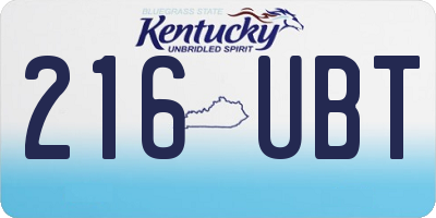KY license plate 216UBT