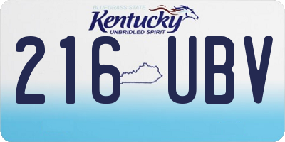 KY license plate 216UBV