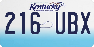 KY license plate 216UBX
