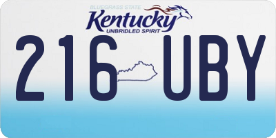 KY license plate 216UBY