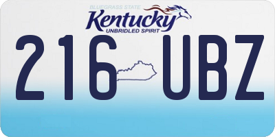 KY license plate 216UBZ