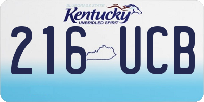 KY license plate 216UCB