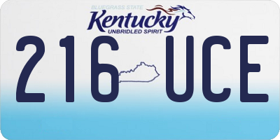 KY license plate 216UCE