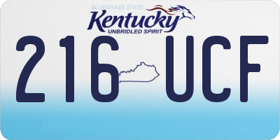 KY license plate 216UCF