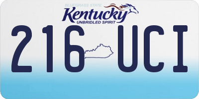 KY license plate 216UCI