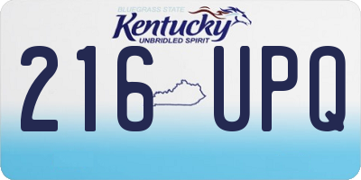 KY license plate 216UPQ