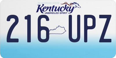 KY license plate 216UPZ