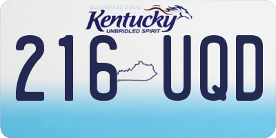 KY license plate 216UQD