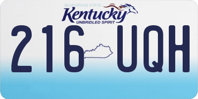 KY license plate 216UQH