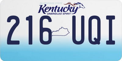 KY license plate 216UQI