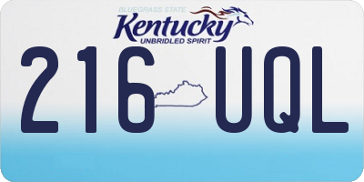 KY license plate 216UQL