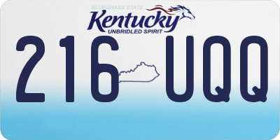 KY license plate 216UQQ