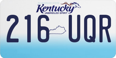 KY license plate 216UQR