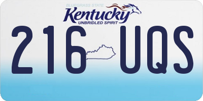 KY license plate 216UQS