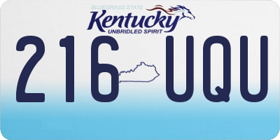 KY license plate 216UQU