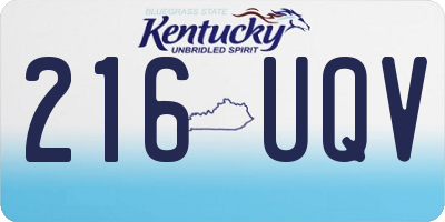 KY license plate 216UQV