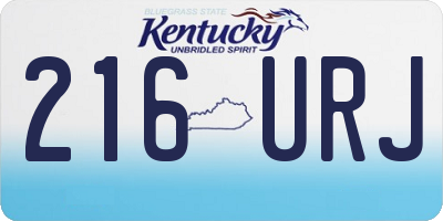 KY license plate 216URJ
