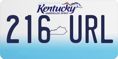 KY license plate 216URL
