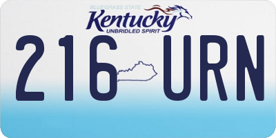 KY license plate 216URN