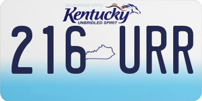 KY license plate 216URR