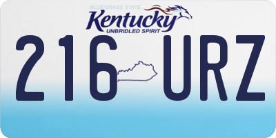 KY license plate 216URZ