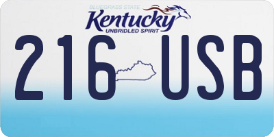 KY license plate 216USB