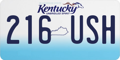 KY license plate 216USH