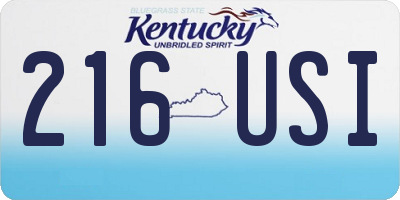 KY license plate 216USI