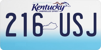 KY license plate 216USJ