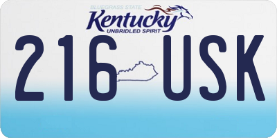 KY license plate 216USK