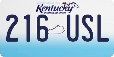 KY license plate 216USL