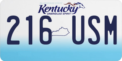 KY license plate 216USM