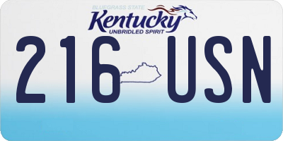 KY license plate 216USN